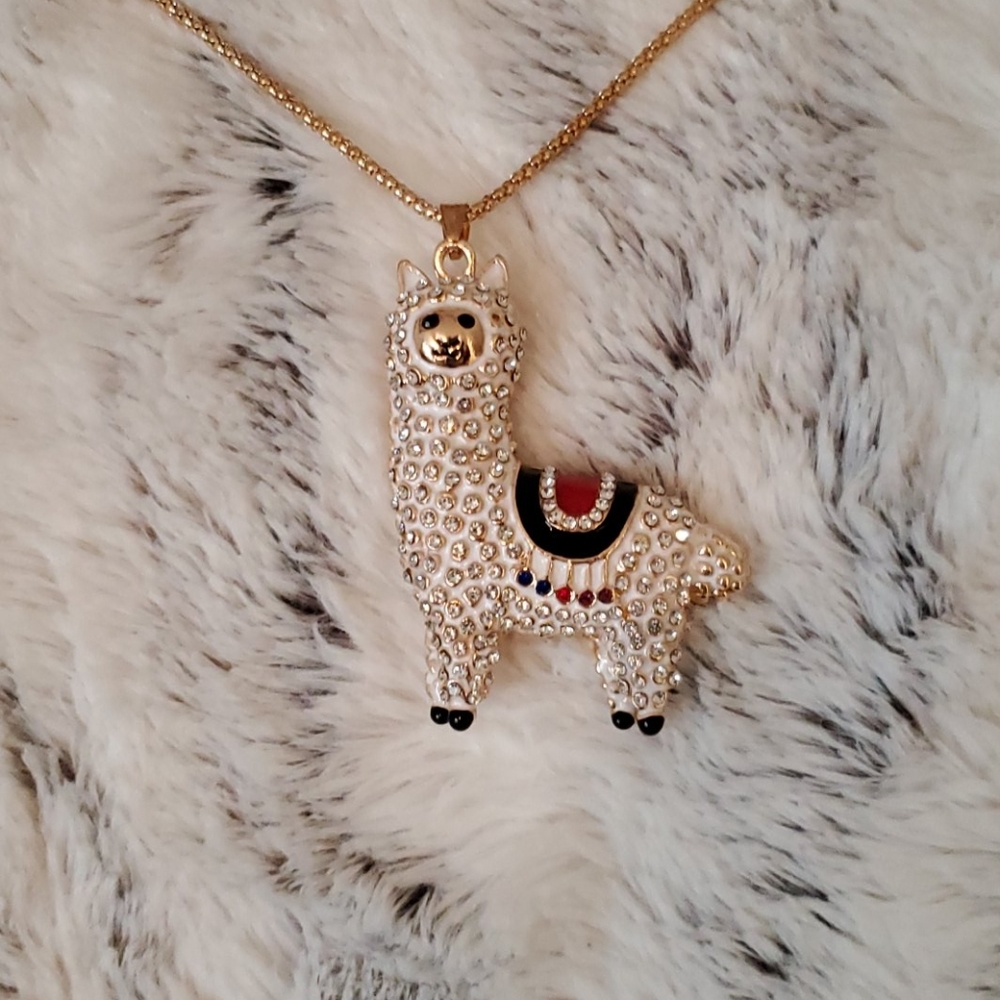 Elegant Gold Llama Pendant Necklace